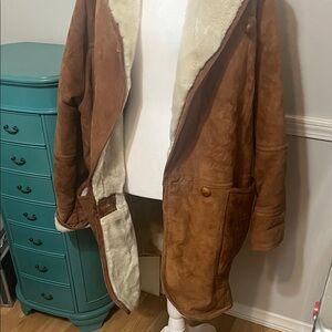 Women's Tan Shearling Leather Jacket